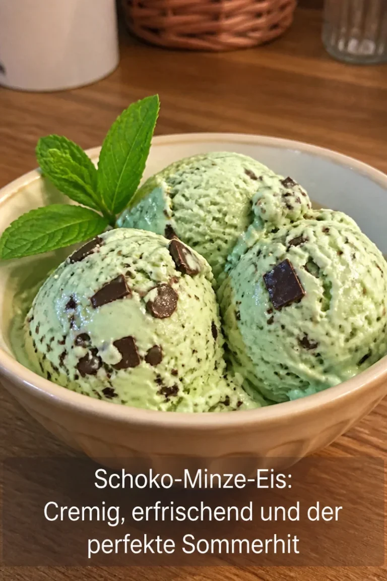 Schoko-Minze-Eis in einer Waffel, ideal für den Sommer