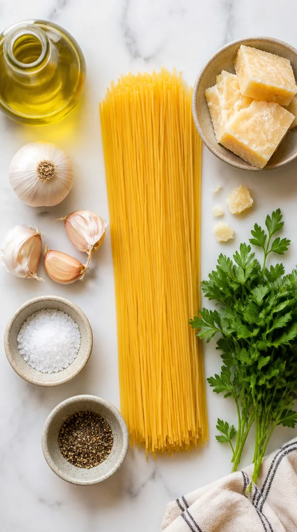 Spaghetti mit Knoblauch und Parmesan
