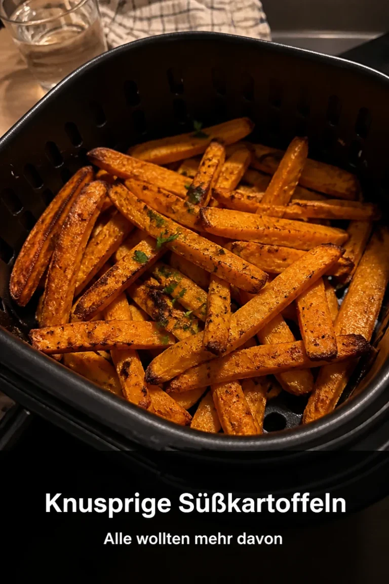 Köstliche und gesunde Süßkartoffel-Pommes frisch zubereitet