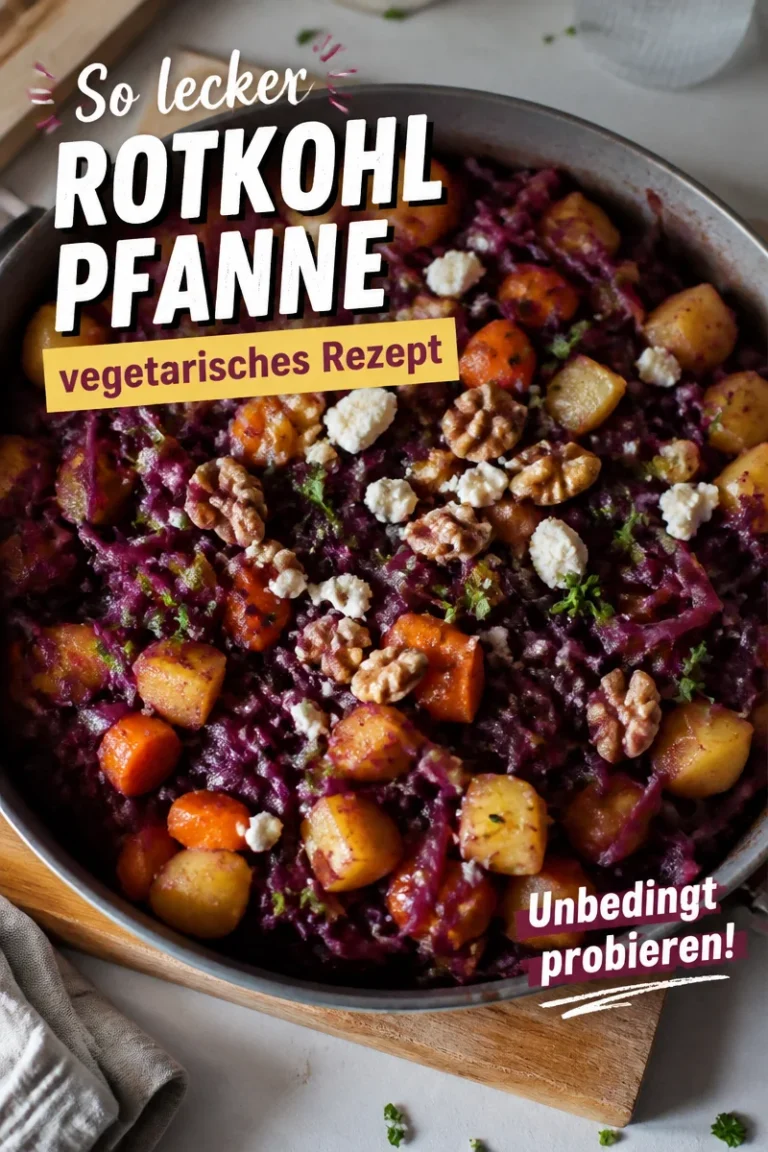 Leckere vegetarische Rotkohl Pfanne mit frischen Zutaten
