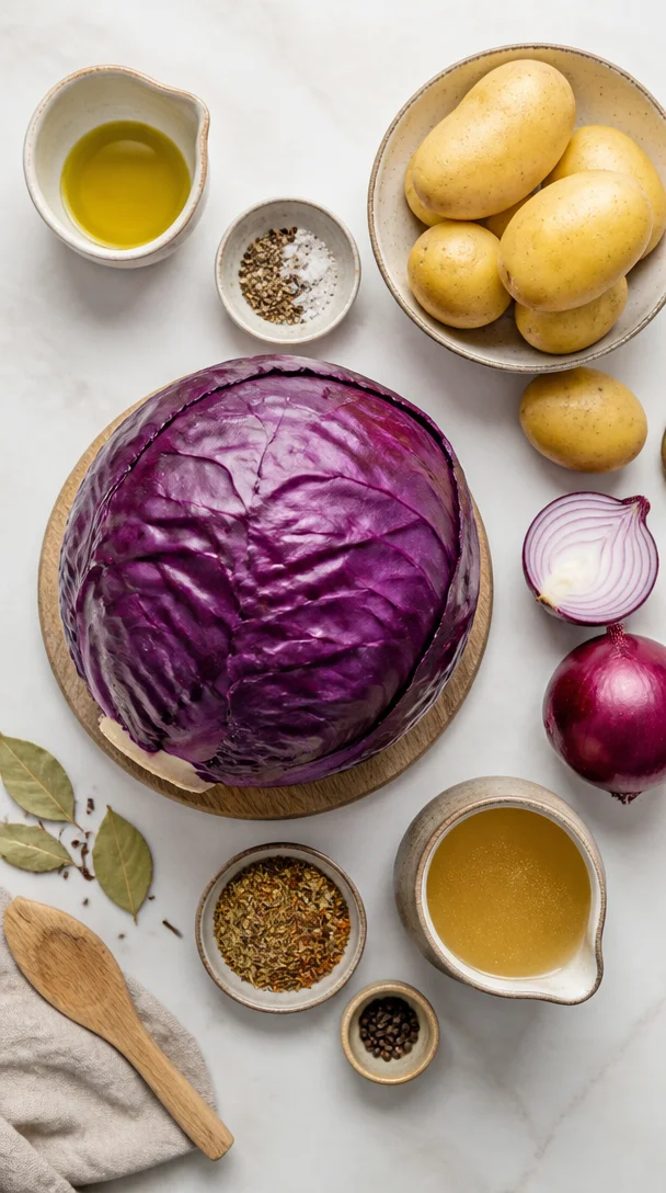 Vegetarische Rotkohl Pfanne