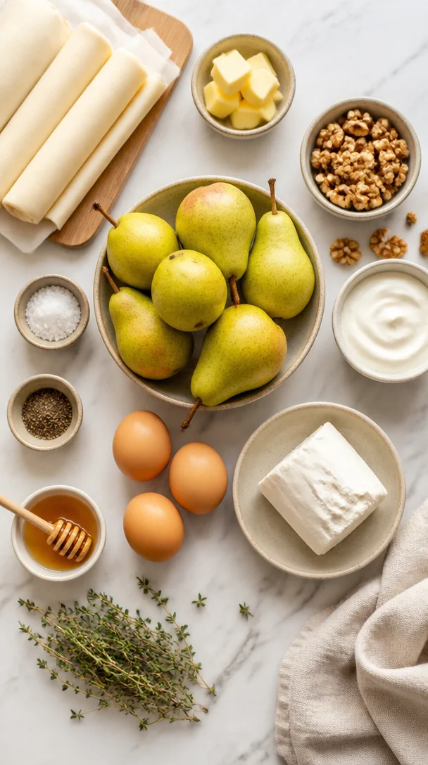 Birnen-Tarte mit Ziegenfrischkäse