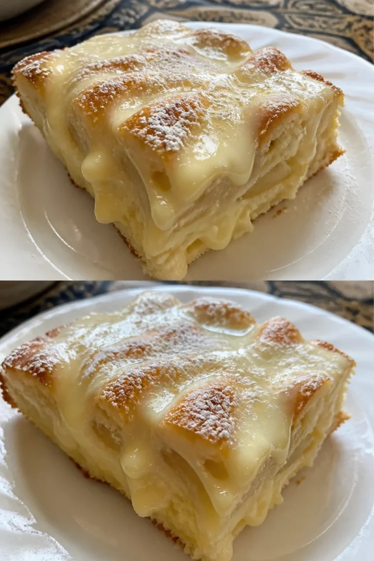 Birnenkuchen mit Vanilleguss, ein köstliches Dessert mit saftigen Birnen