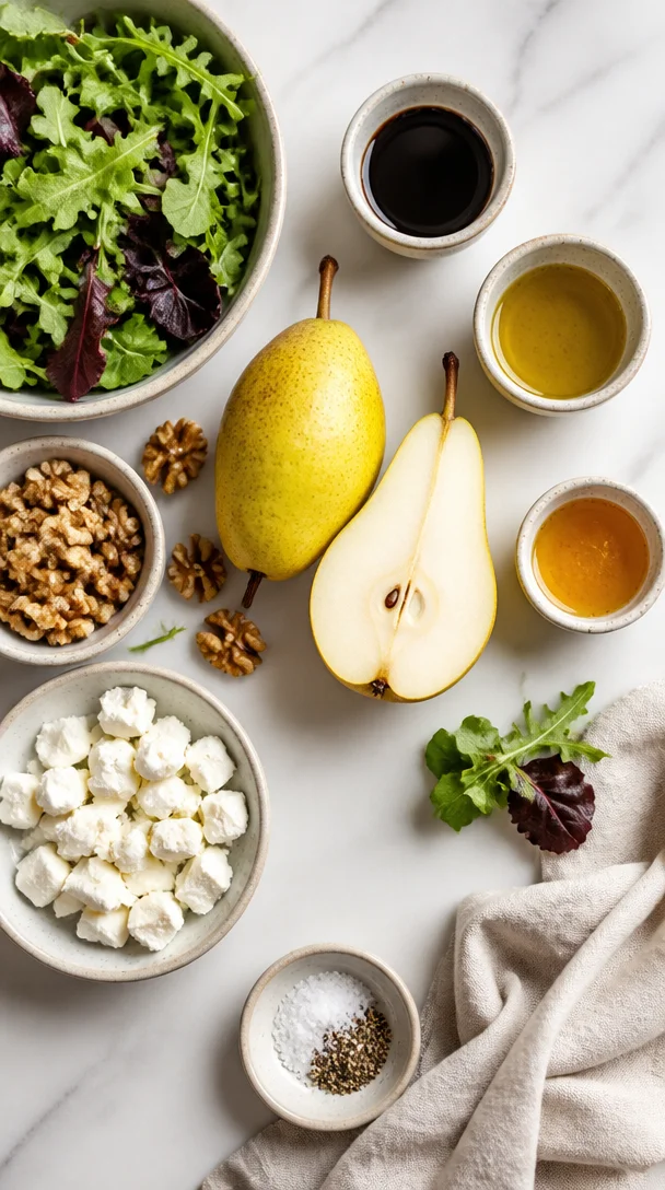 Birnensalat mit Balsamico-Dressing