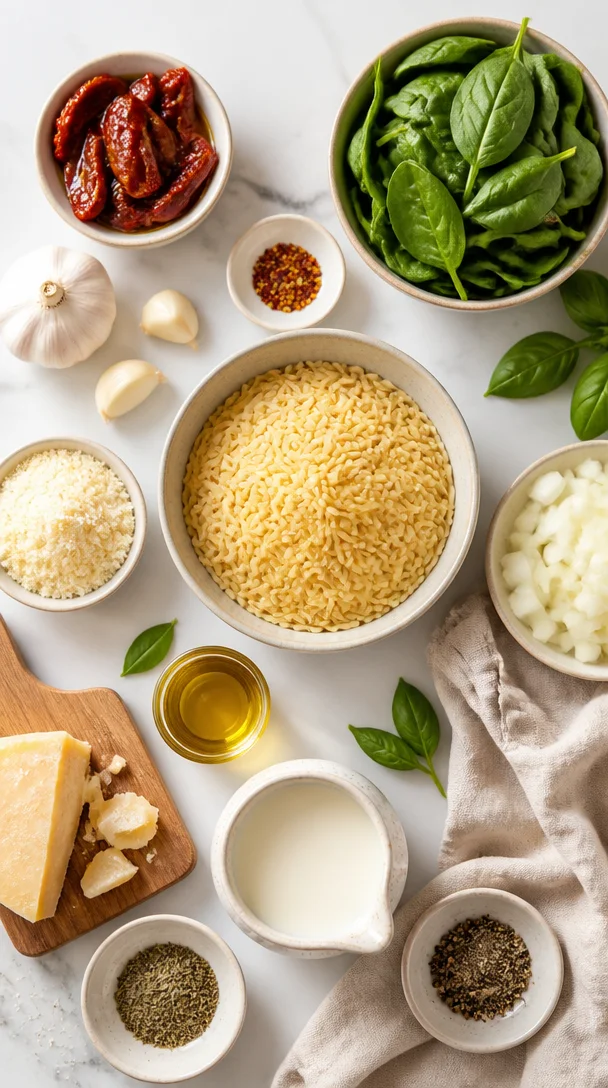 Creamy Tuscan Orzo | One Pot Pasta Recipe | Tuscan orzo recipe, One pot tuscan orzo, Easy italian side dish