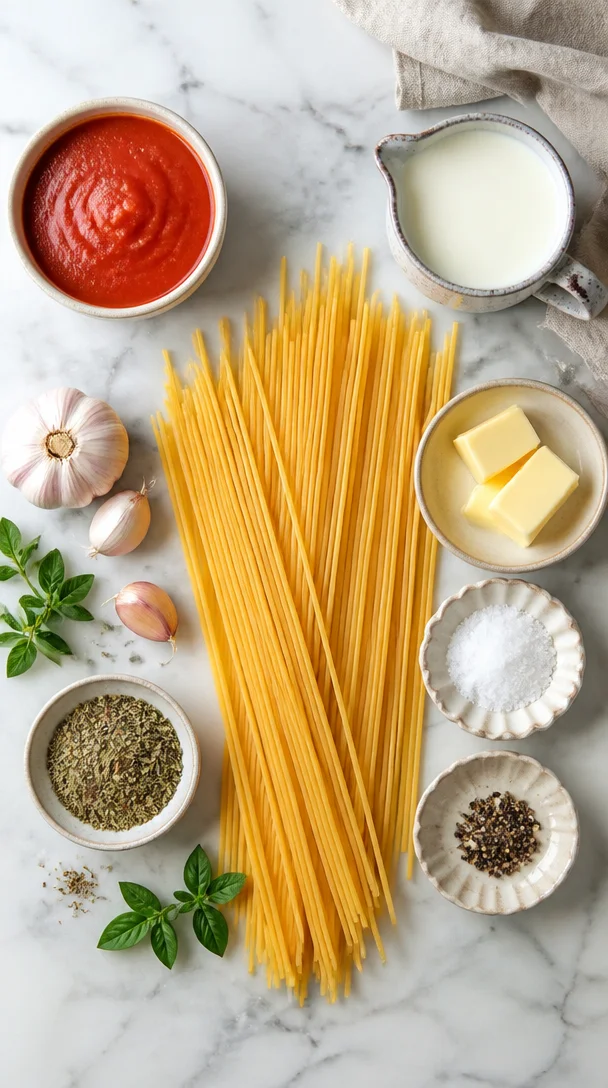 Cremige rosa So&szlig;e Pasta