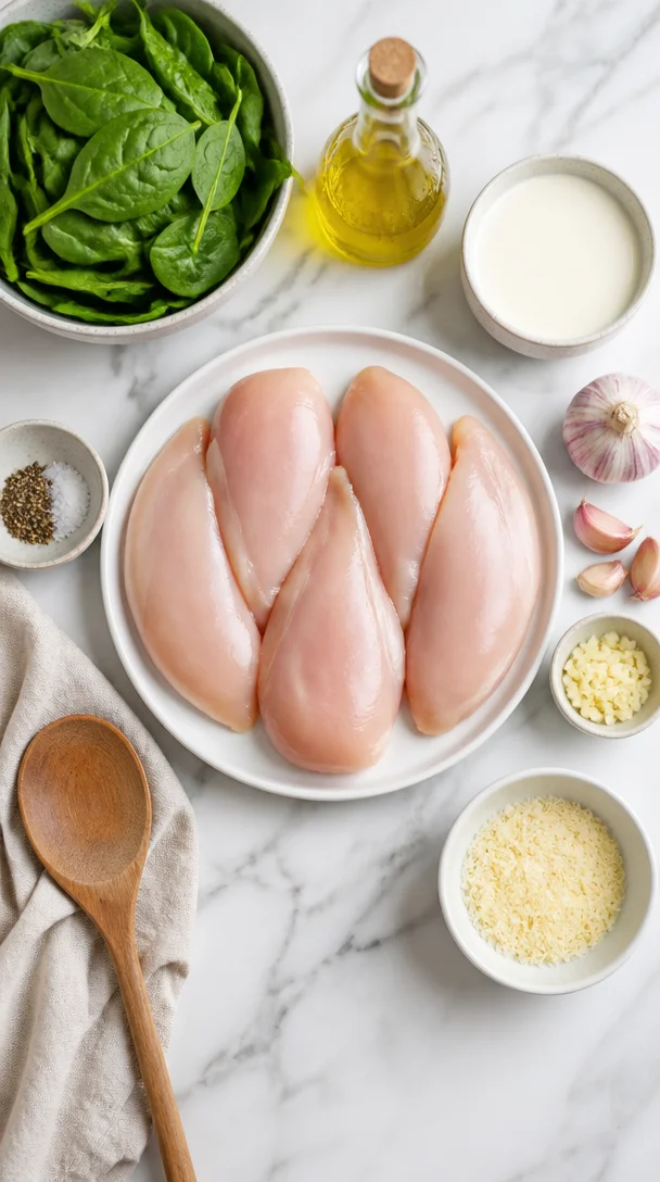 Cremiges Knoblauchh&auml;hnchen &ndash; Mit Spinat In Einer Pfanne