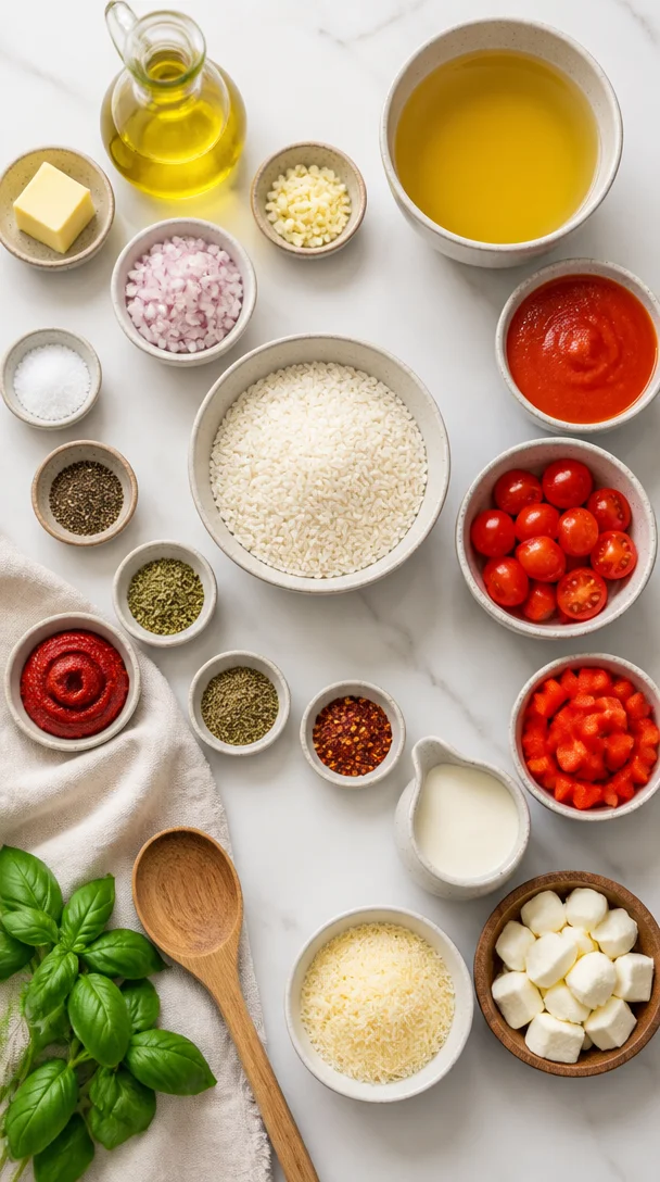 Der Ausgang: Cremiges Tomaten-Mozzarella-Risotto