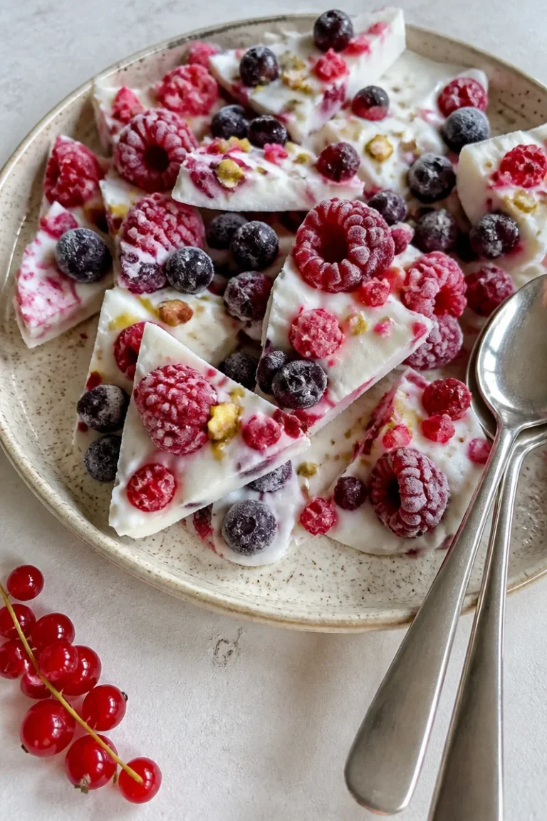 Gefrorene Joghurt Bites mit Beeren für einen gesunden Snack