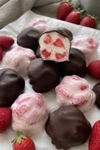 Erdbeer Joghurt Bites als gesunder Snack mit fruchtigem Geschmack