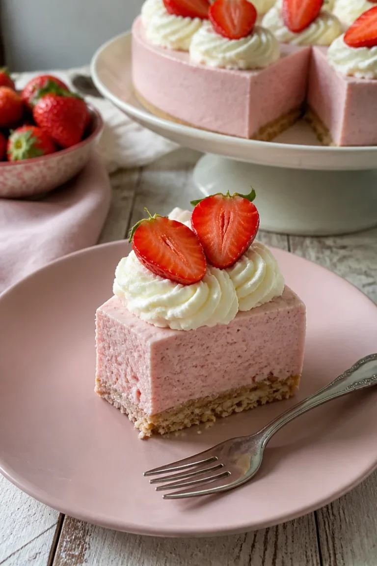 Erdbeer-Quark-Kuchen mit frischen Erdbeeren und einer cremigen Quarkfüllung.