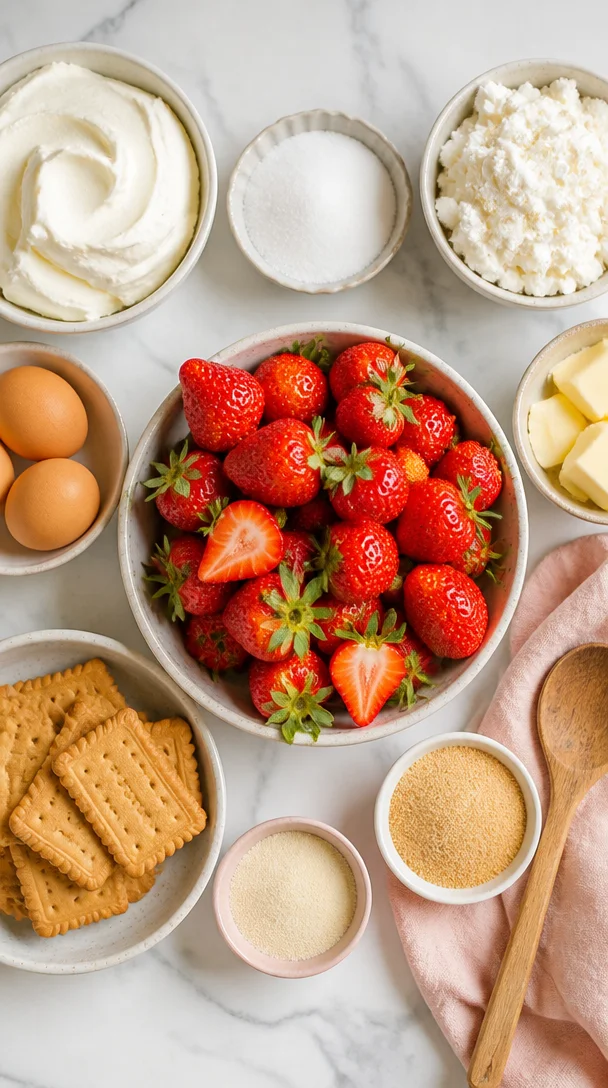 Erdbeerwirbel K&auml;sekuchen