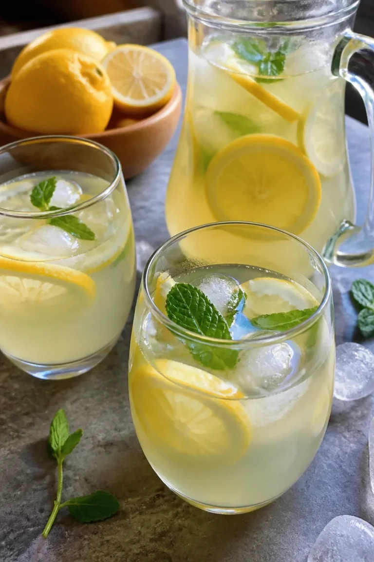 Erfrischende Limonade in einem Glas mit frischen Früchten