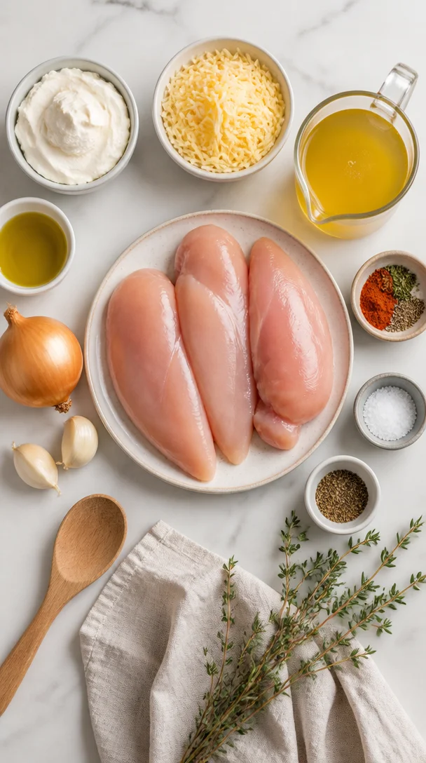 H&auml;hnchen in Frischk&auml;se-So&szlig;e aus dem Ofen