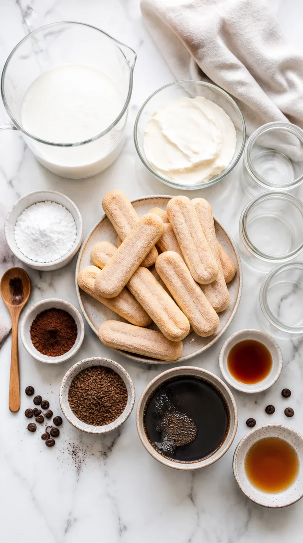 Individual Tiramisu Cups (No-Bake, Eggless)
