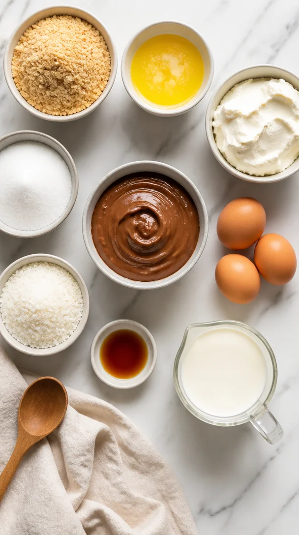 K&auml;sekuchen mit Kokos und Nutella