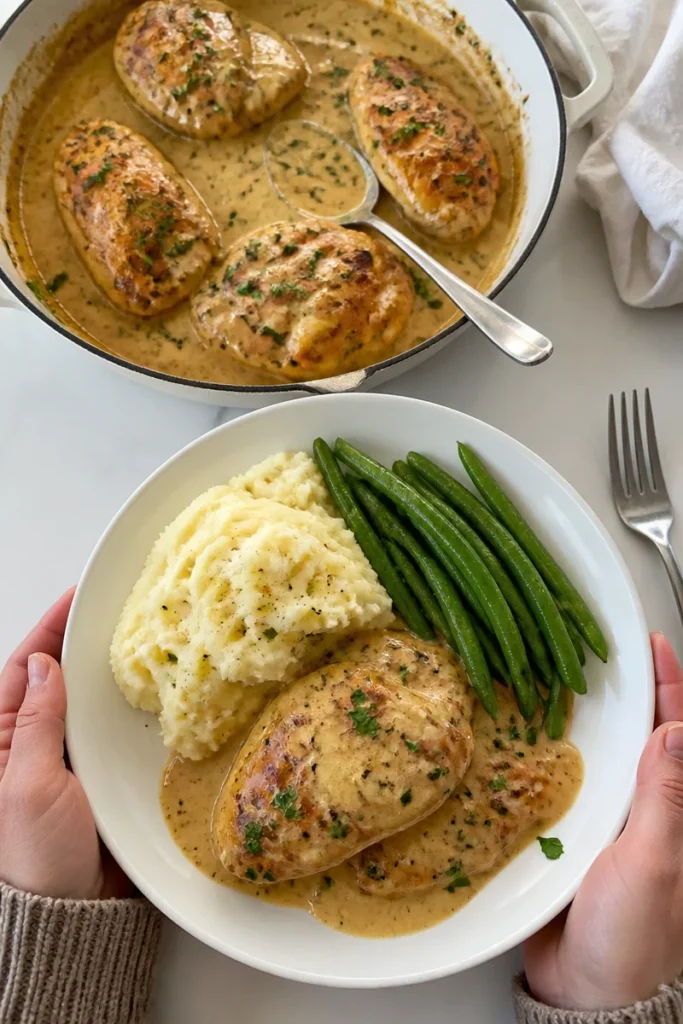 Leckeres Knoblauch-Hühnchen mit Kräutern und Gewürzen