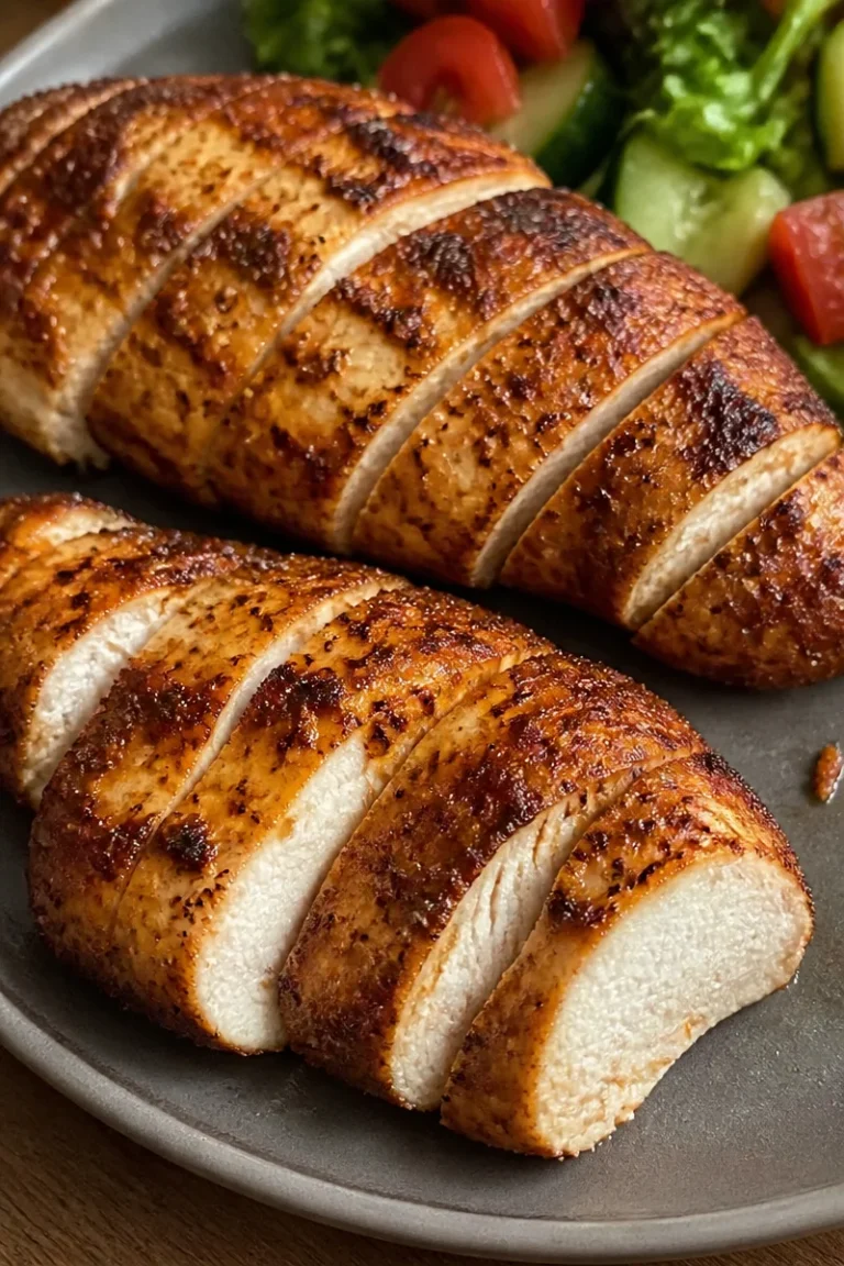 Knuspriges Airfryer-Hähnchen auf einem Teller serviert