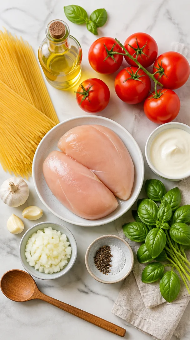K&ouml;stliche cremige H&auml;hnchen-Tomaten-Pasta