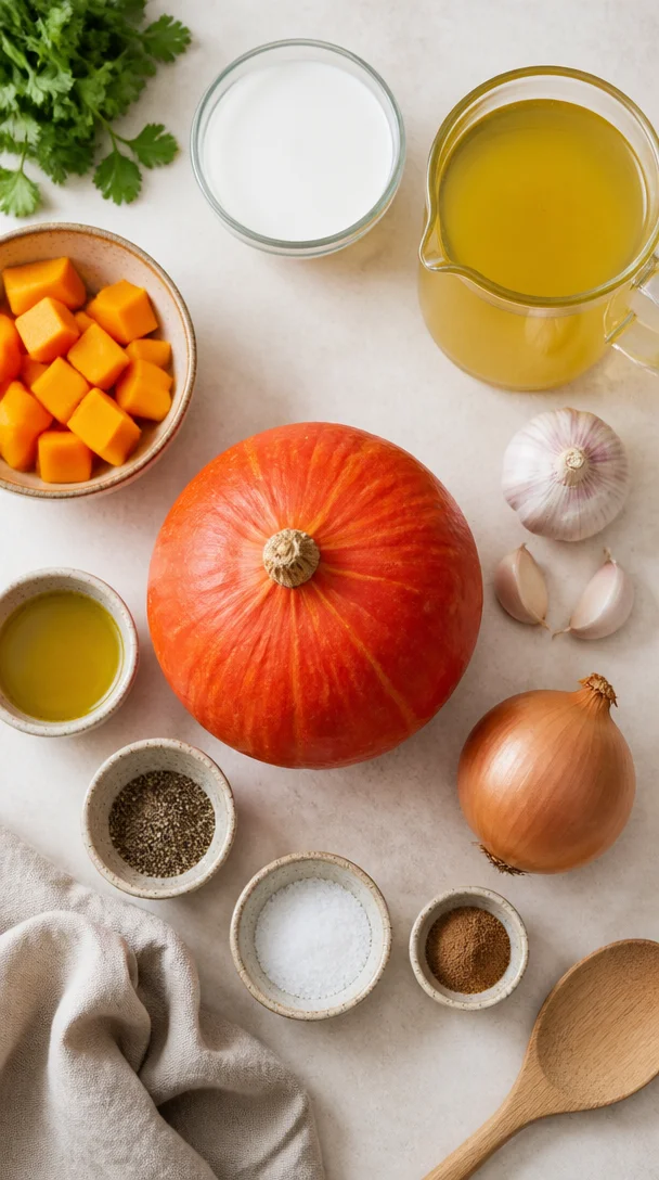 K&uuml;rbiscremesuppe mit Kokosmilch