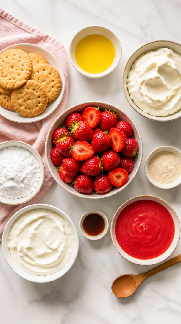 No-Bake Erdbeer-K&auml;sekuchen-Riegel