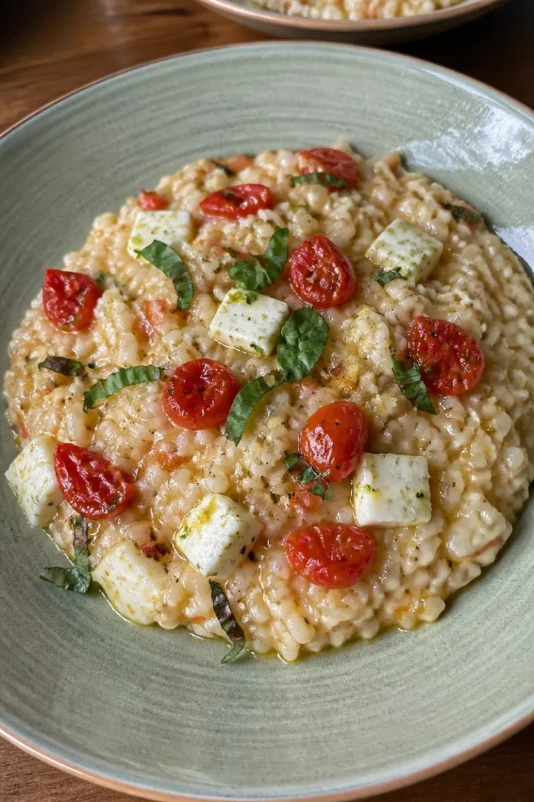 Risotto Caprese mit frischen Tomaten, Mozzarella und Zitronennote