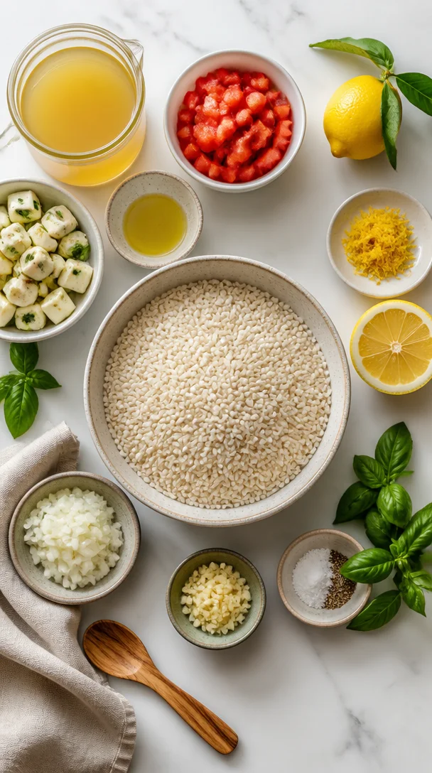 Risotto Caprese mit Zitronennote