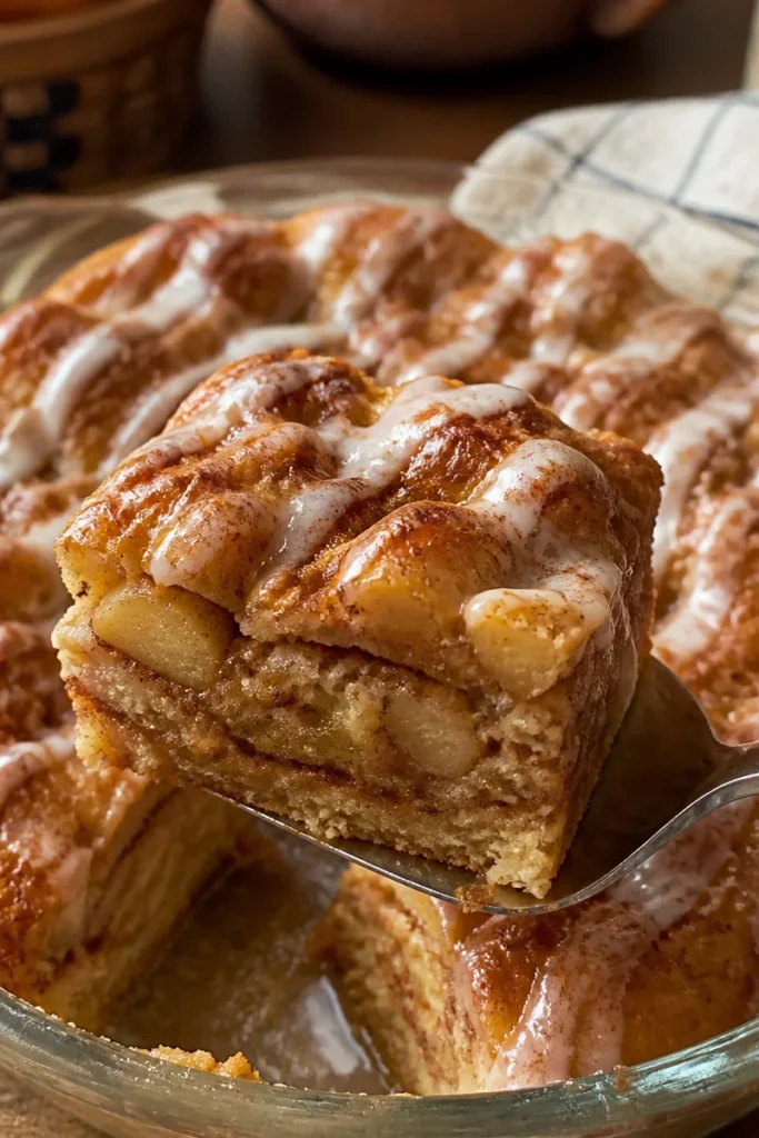 Saftiger Zimtschnecken Apfelkuchen frisch gebacken