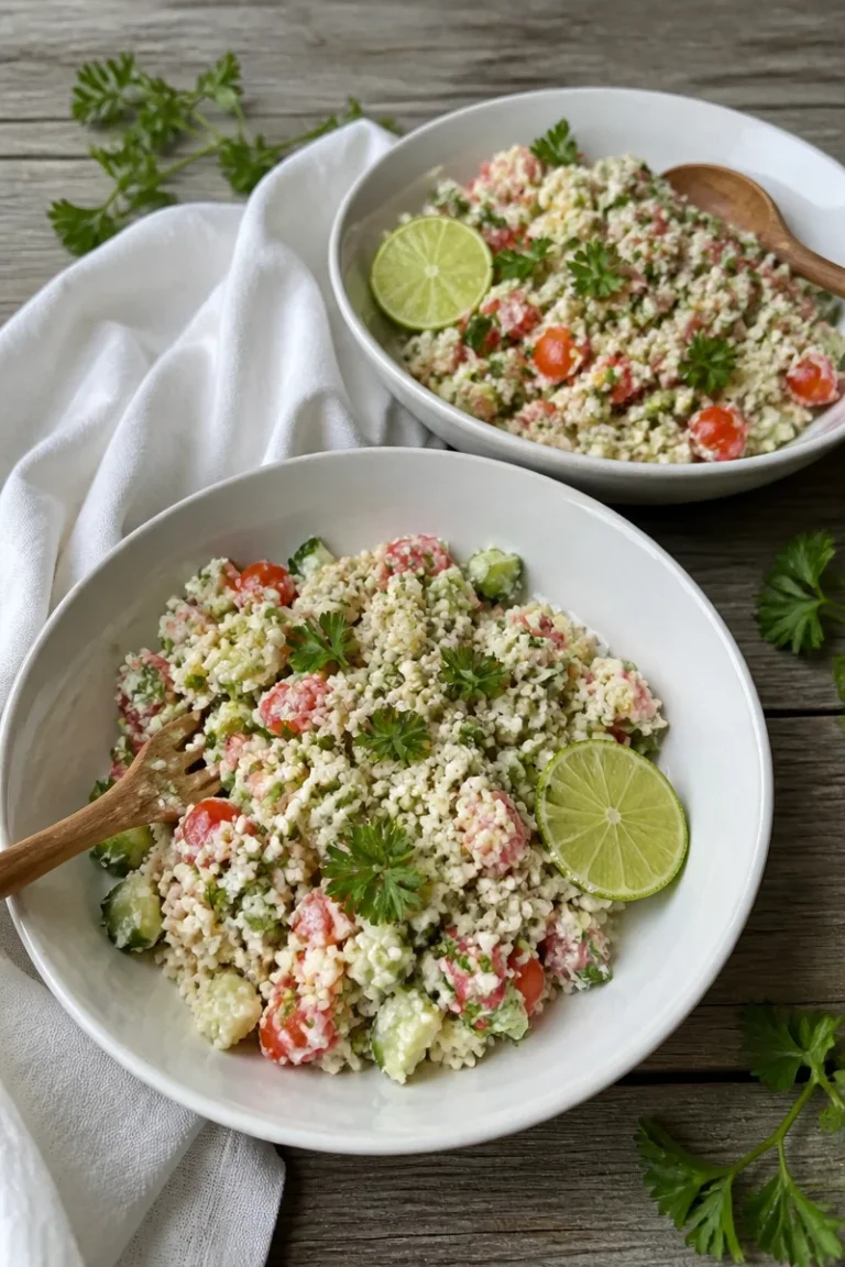 Sommerlicher Couscous-Salat mit frischem Gemüse und Kräutern