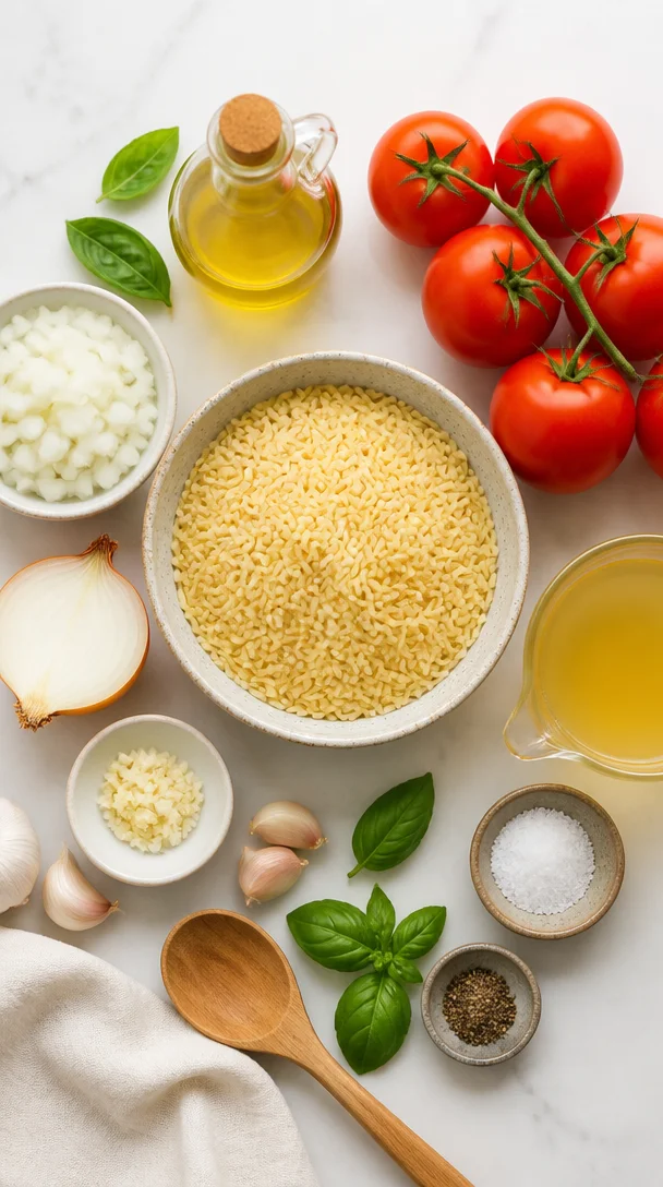 Tomate-Orzo-Pfanne
