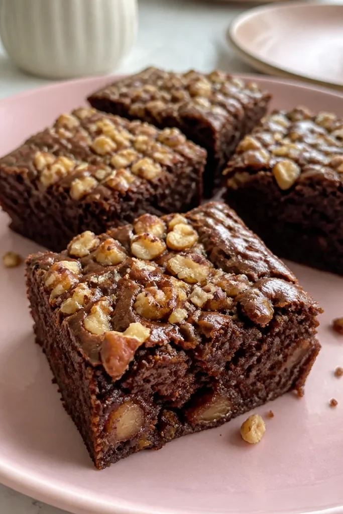 Leckere Walnussbrownies mit Birnen, perfekt zum Naschen