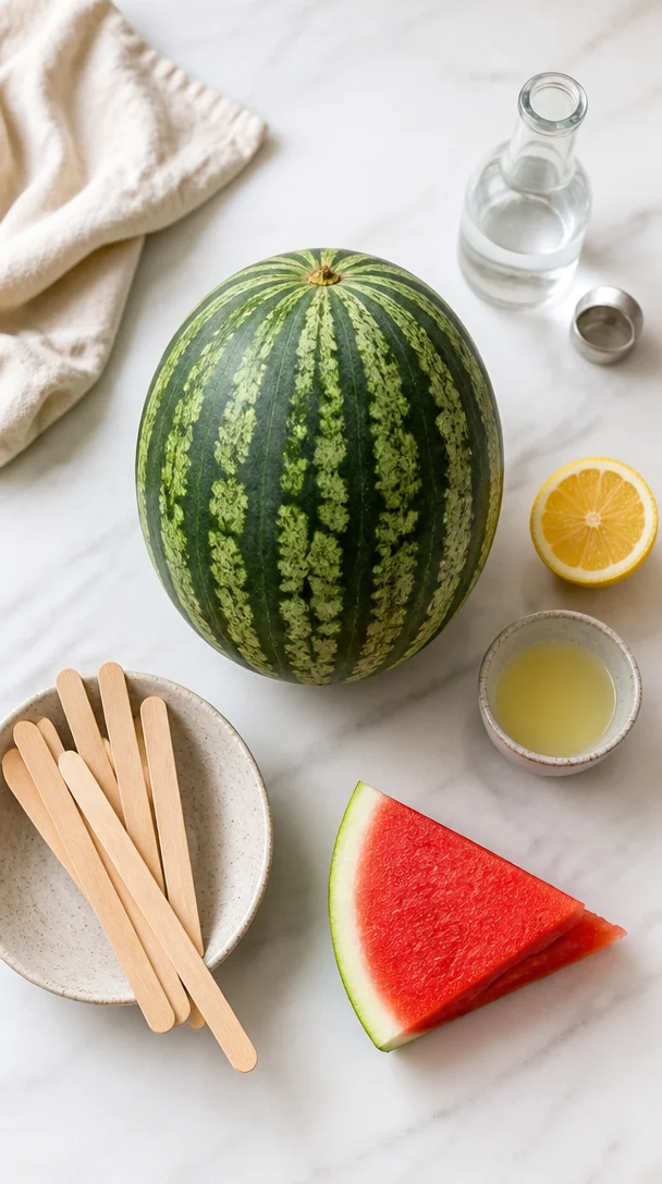 Wassermelonen-Eis am Stiel