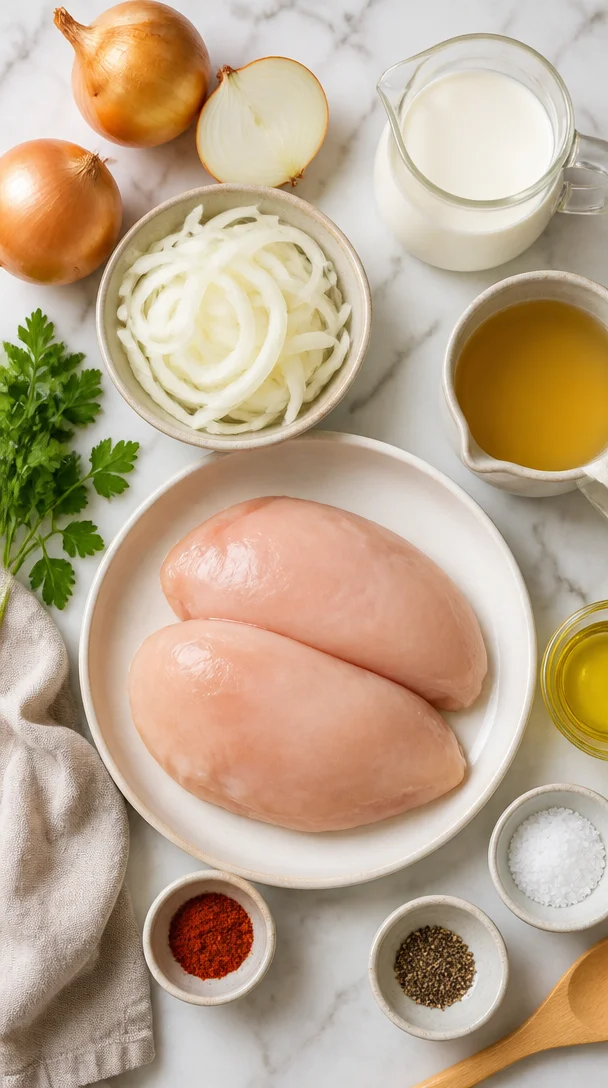 Zwiebel-Sahne-Hähnchen